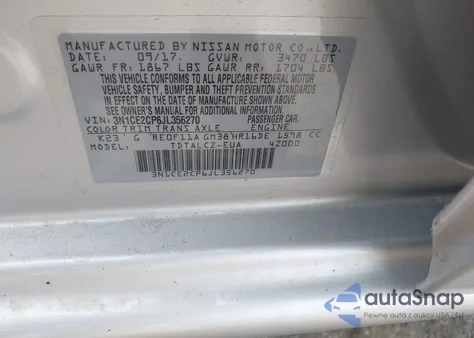 2018 Nissan Versa Note S from USA, damaged, VIN 3N1CE2CP6JL356270